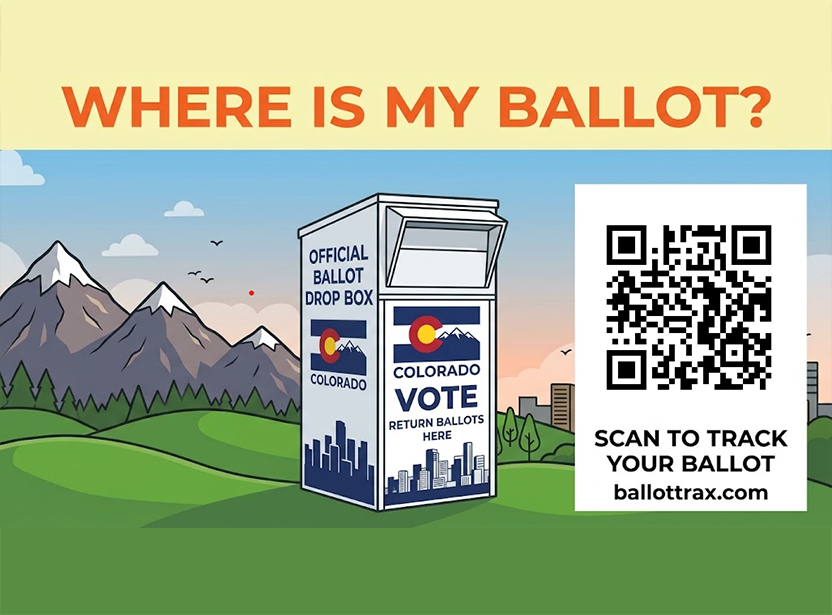 Where is my ballot? Scan to track your ballot at ballottrax.com